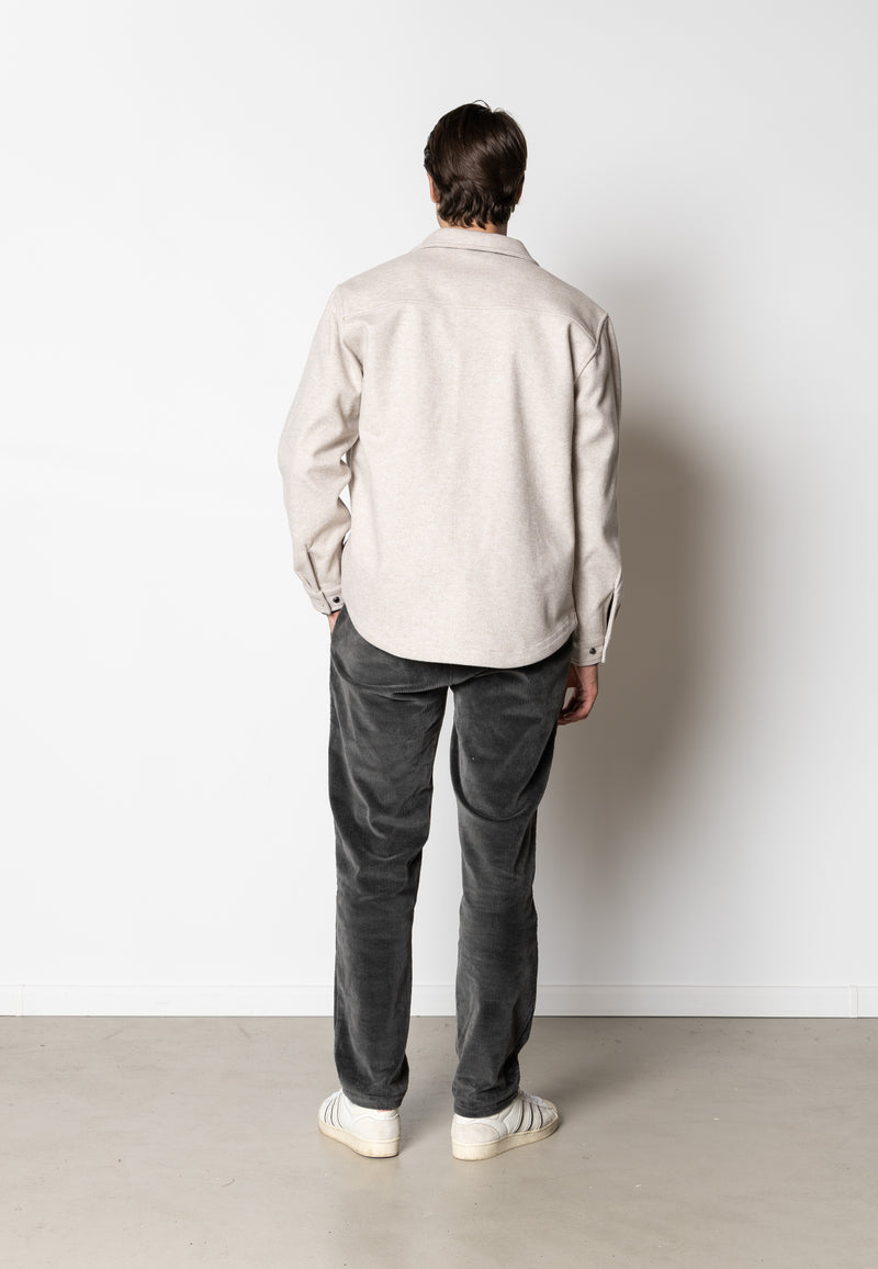 Clean Cut Copenhagen Dean flannel bonded overshirt Skjorte L/S Soft Sand Melange
