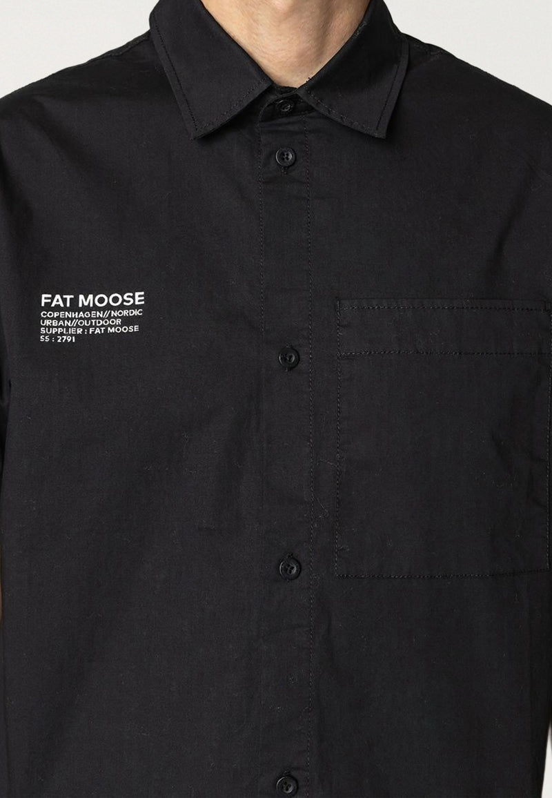 Fat Moose EVAN S/S SHIRT Skjorte S/S Sort