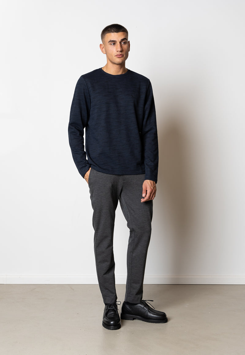 Clean Cut Copenhagen Eddie knitted jumper Strik Navy/Black Melange