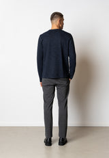 Clean Cut Copenhagen Eddie knitted jumper Strik Navy/Black Melange