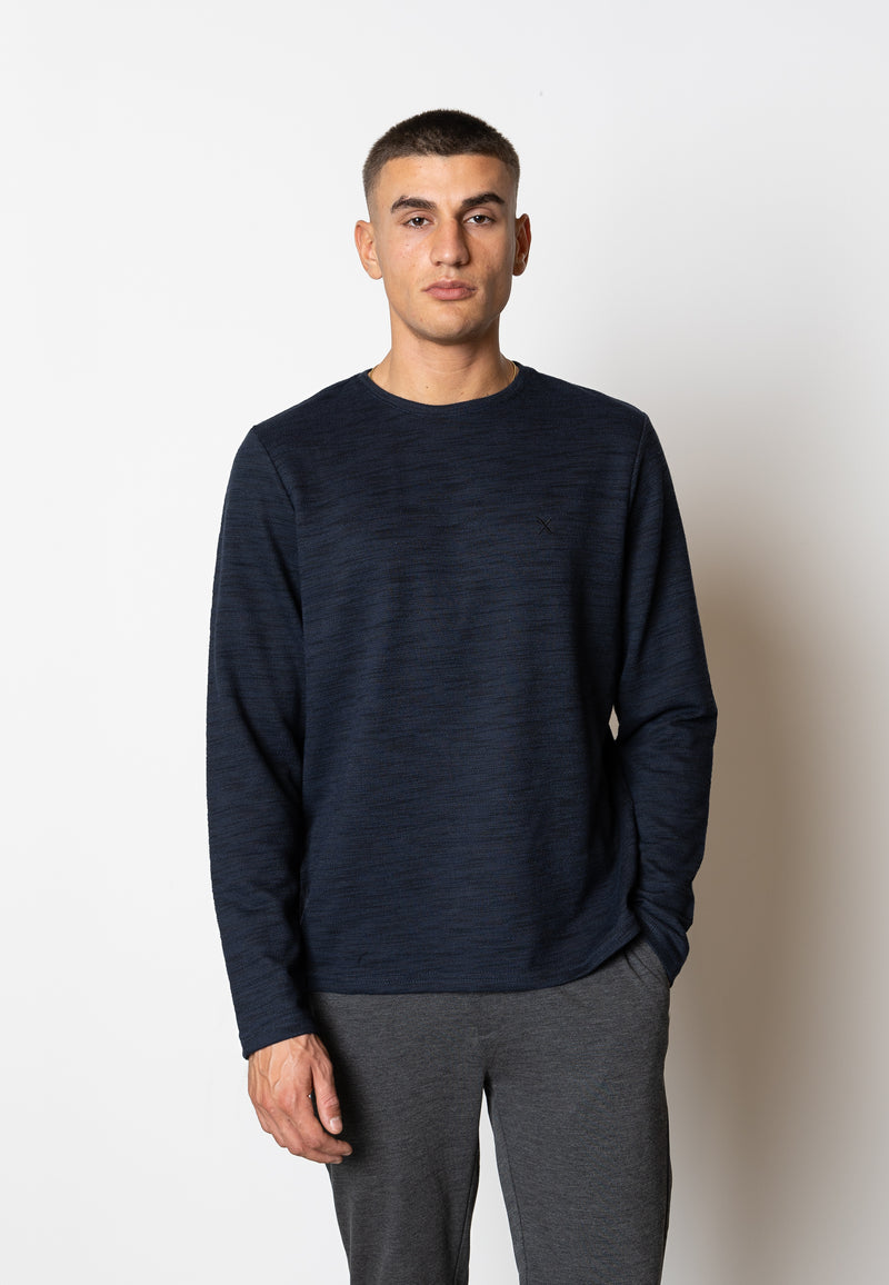 Clean Cut Copenhagen Eddie knitted jumper Strik Navy/Black Melange