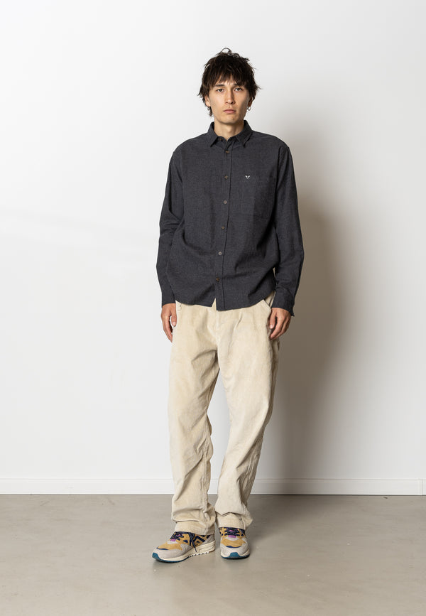 Fat Moose FRANK FLANNEL SHIRT Skjorte L/S Mørkegrå Melange