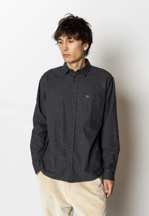 Fat Moose FRANK FLANNEL SHIRT Skjorte L/S Mørkegrå Melange