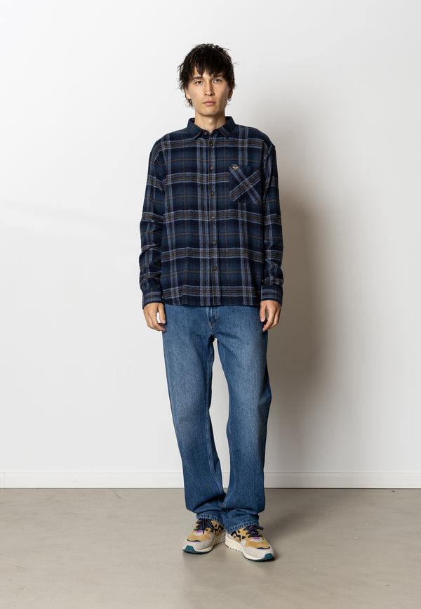 Fat Moose Forest flannel shirt Skjorte L/S Mørk Navy Tern