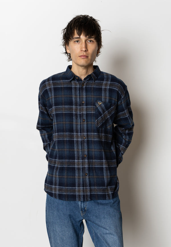 Fat Moose Forest flannel shirt Skjorte L/S Mørk Navy Tern