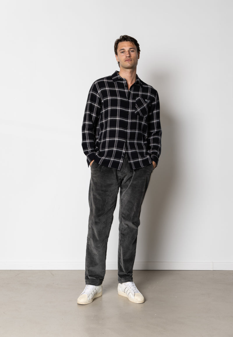 Clean Cut Copenhagen Gibson checked cotton shirt Skjorte L/S Sort / Grå