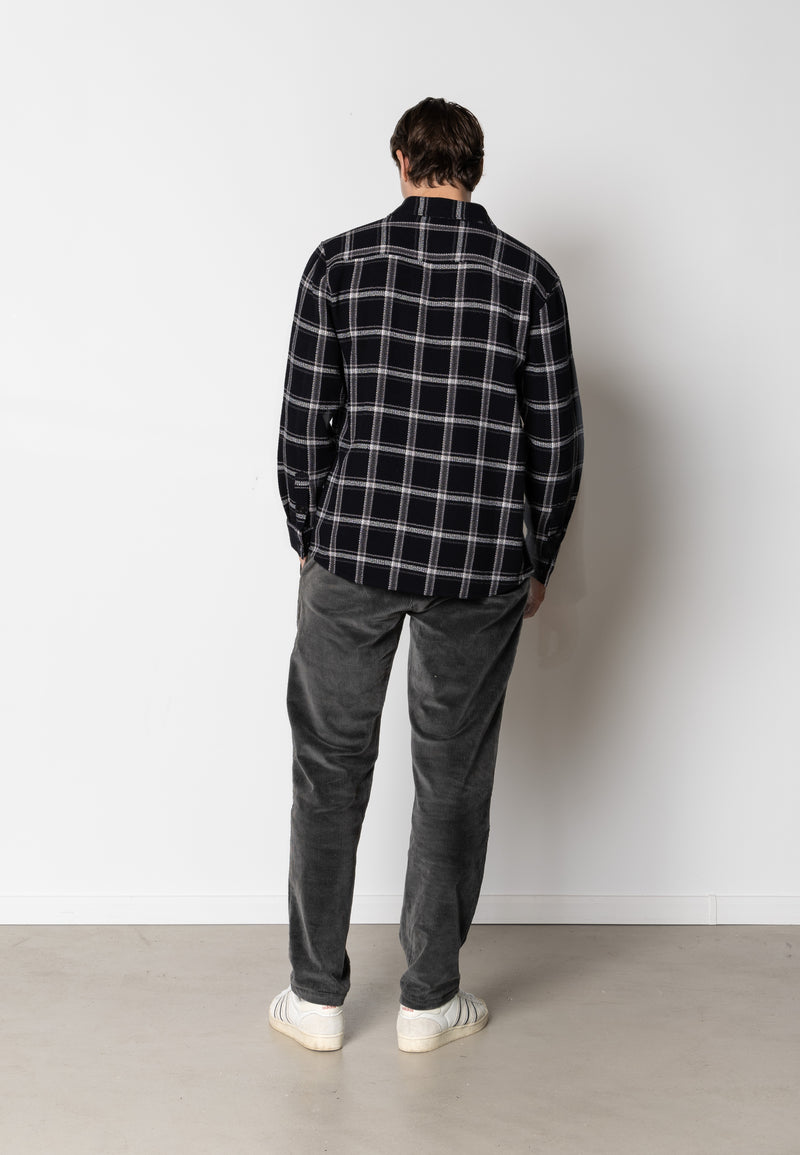 Clean Cut Copenhagen Gibson checked cotton shirt Skjorte L/S Sort / Grå