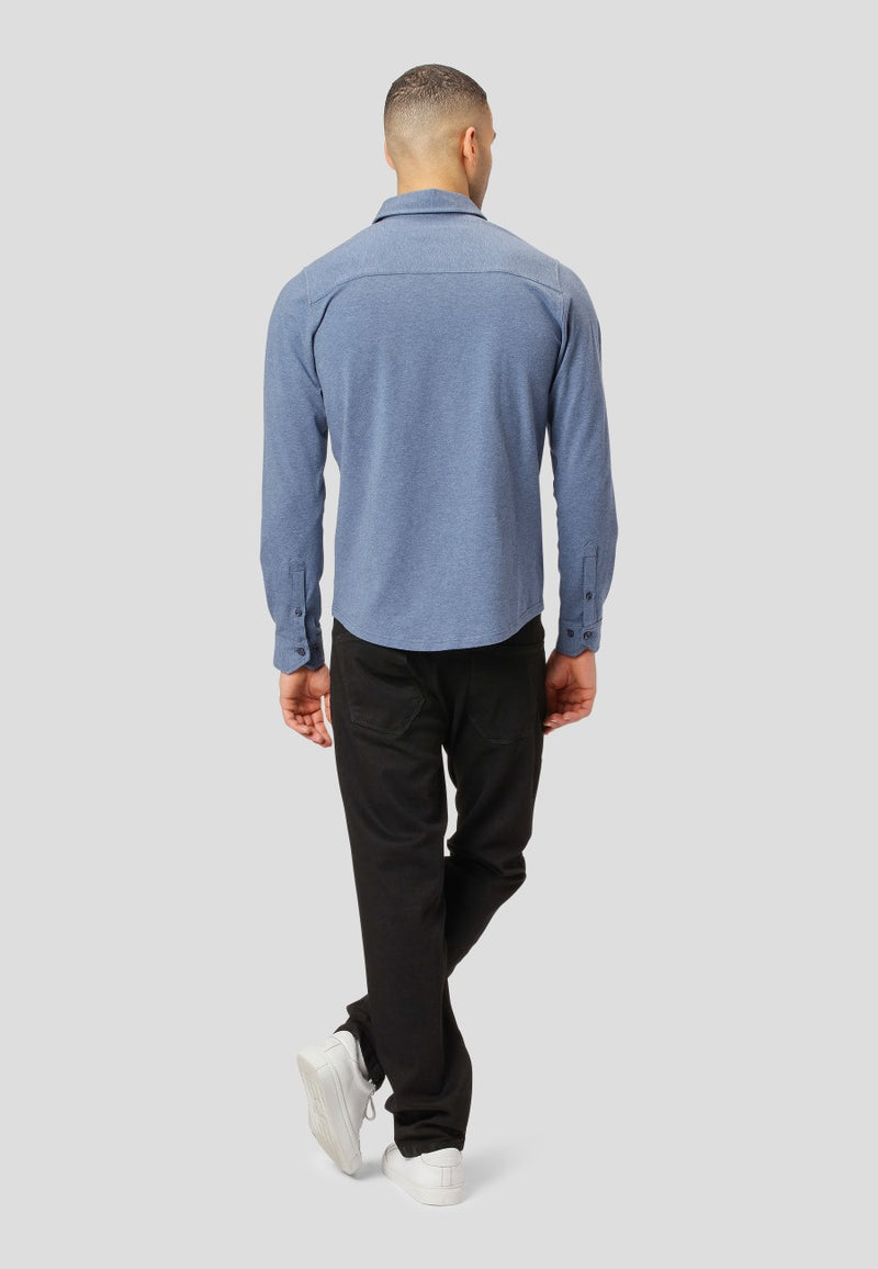 Clean Cut Copenhagen Hudson jersey stretch skjorte Skjorte L/S Denim Melange