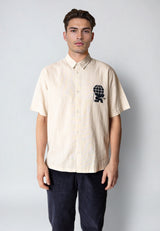 Fat Moose IAN COTTON/LINNEN SHIRT Skjorte S/S Ecru