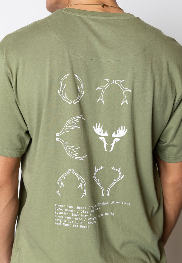 Fat Moose IAN COTTON T-SHIRT T-shirts S/S Støvet Grøn