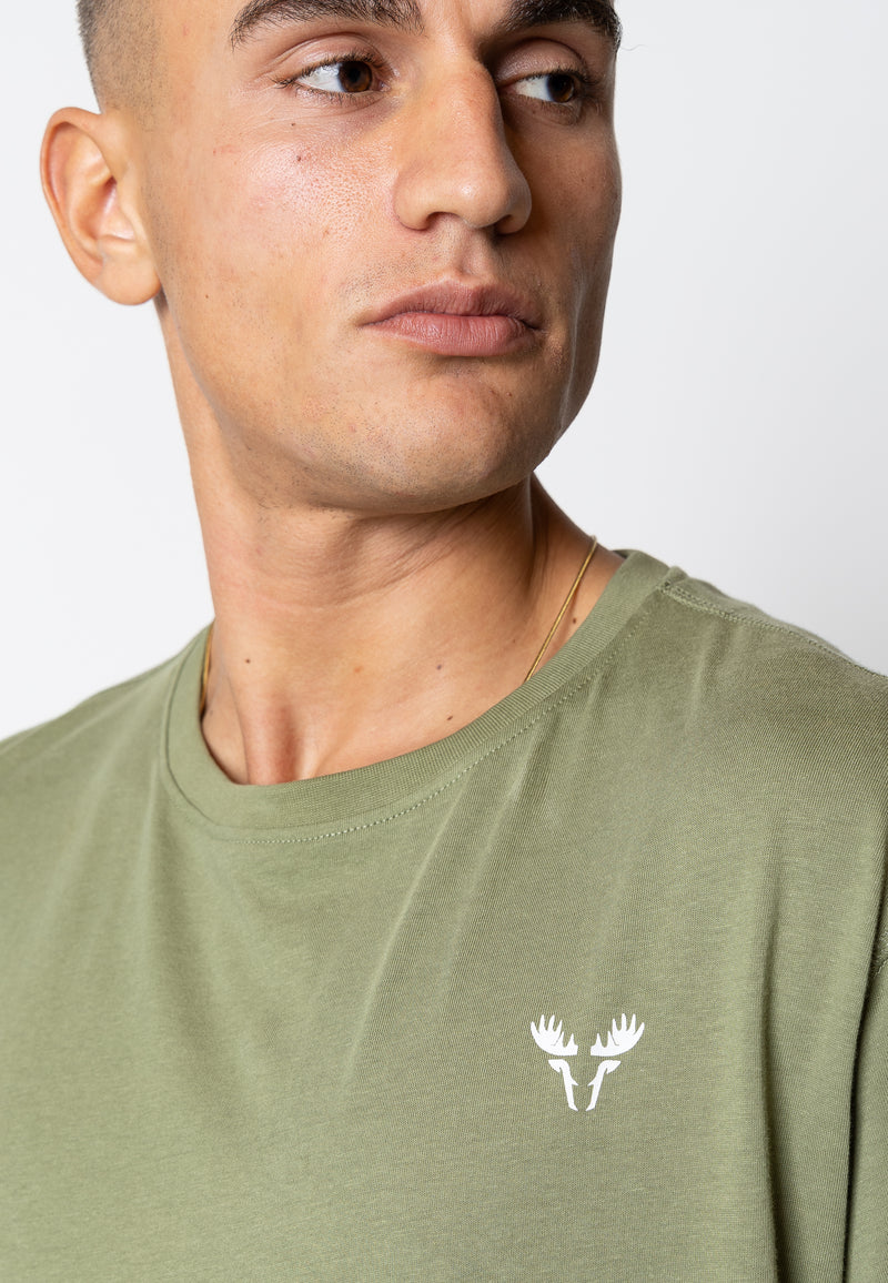 Fat Moose IAN COTTON T-SHIRT T-shirts S/S Støvet Grøn