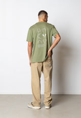 Fat Moose IAN COTTON T-SHIRT T-shirts S/S Støvet Grøn