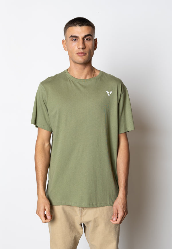 Fat Moose IAN COTTON T-SHIRT T-shirts S/S Støvet Grøn