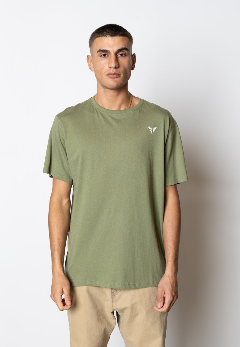Fat Moose IAN COTTON T-SHIRT T-shirts S/S Støvet Grøn