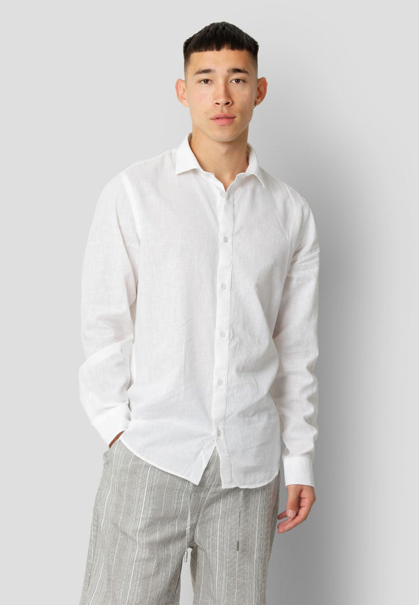 Clean Cut Copenhagen Jamie cotton/linen shirt Skjorte L/S Hvid