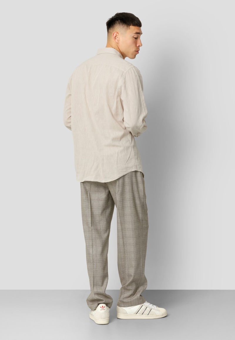 Clean Cut Copenhagen Jamie cotton/linen shirt Skjorte L/S Sand Melange