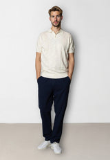 Clean Cut Copenhagen Jonas knitted polo Polos Ecru