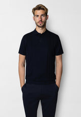 Clean Cut Copenhagen Jonas knitted polo Polos Navy