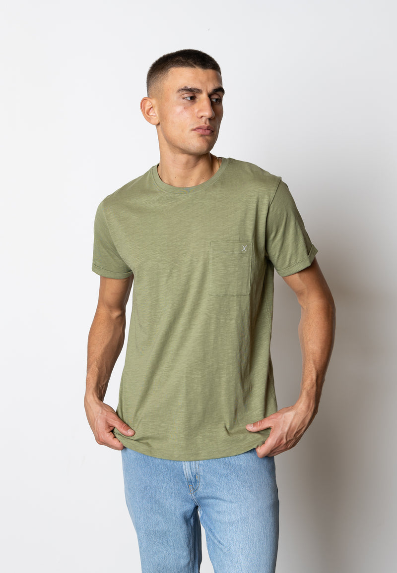 Clean Cut Copenhagen Kolding organic cotton t-shirt T-shirts S/S Støvet Grøn