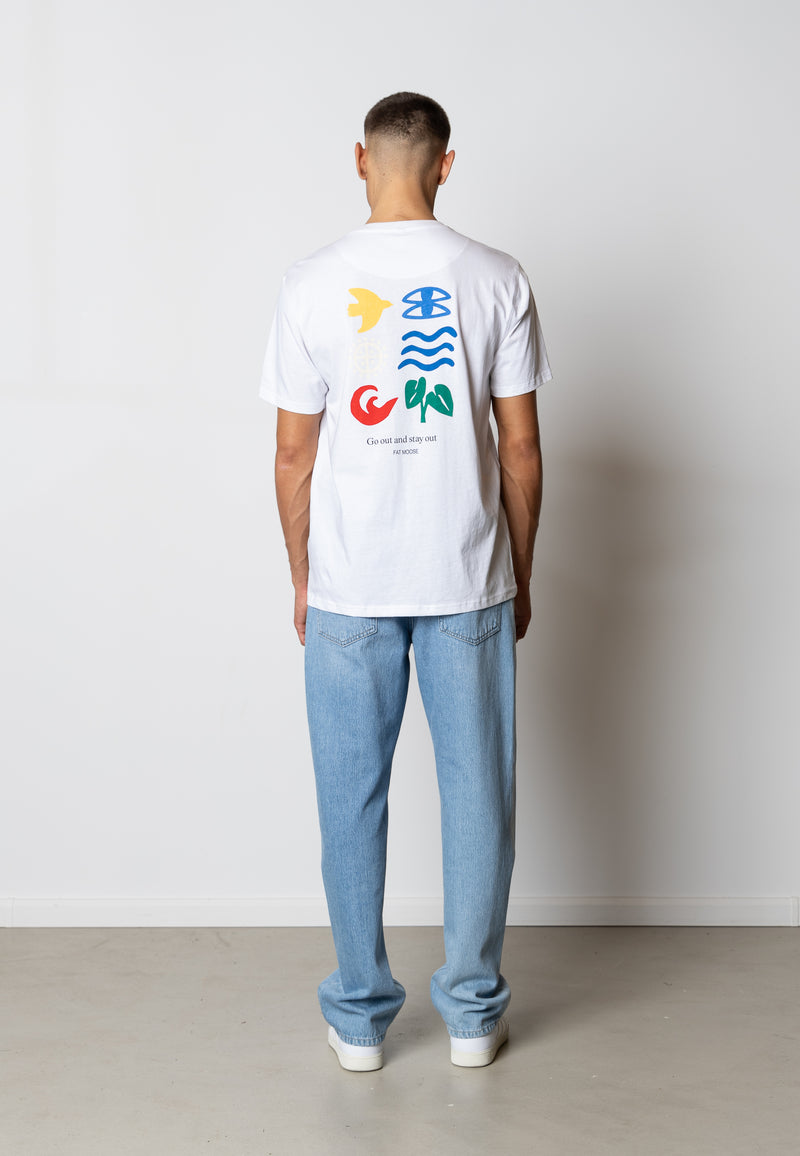 Fat Moose LUTZ ORGANIC COTTON T-SHIRT T-shirts S/S Hvid