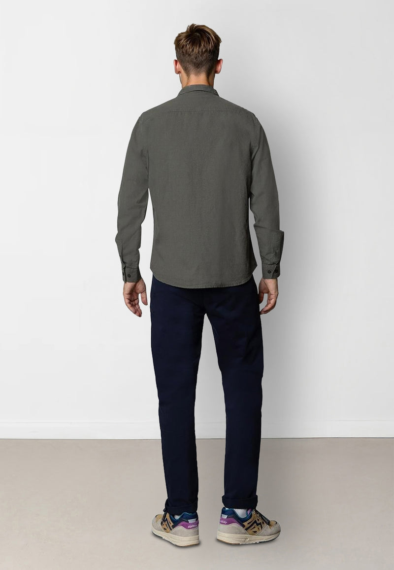 Clean Cut Copenhagen Luca cotton/linen L/S shirt Skjorte L/S Army