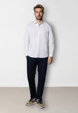 Clean Cut Copenhagen Luca cotton/linen L/S shirt Skjorte L/S Hvid