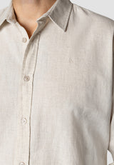 Clean Cut Copenhagen Luca cotton/linen L/S shirt Skjorte L/S Light beige