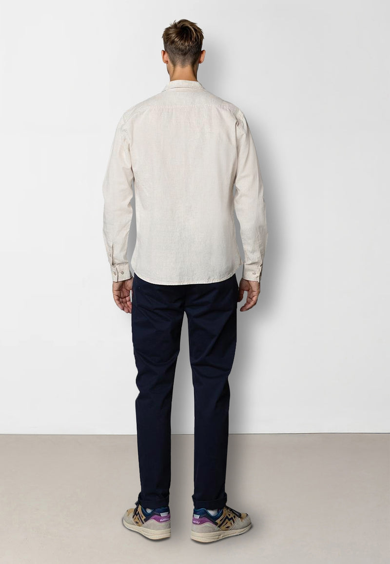 Clean Cut Copenhagen Luca cotton/linen L/S shirt Skjorte L/S Light beige