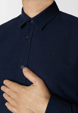 Clean Cut Copenhagen Luca cotton/linen L/S shirt Skjorte L/S Navy