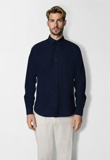 Clean Cut Copenhagen Luca cotton/linen L/S shirt Skjorte L/S Navy