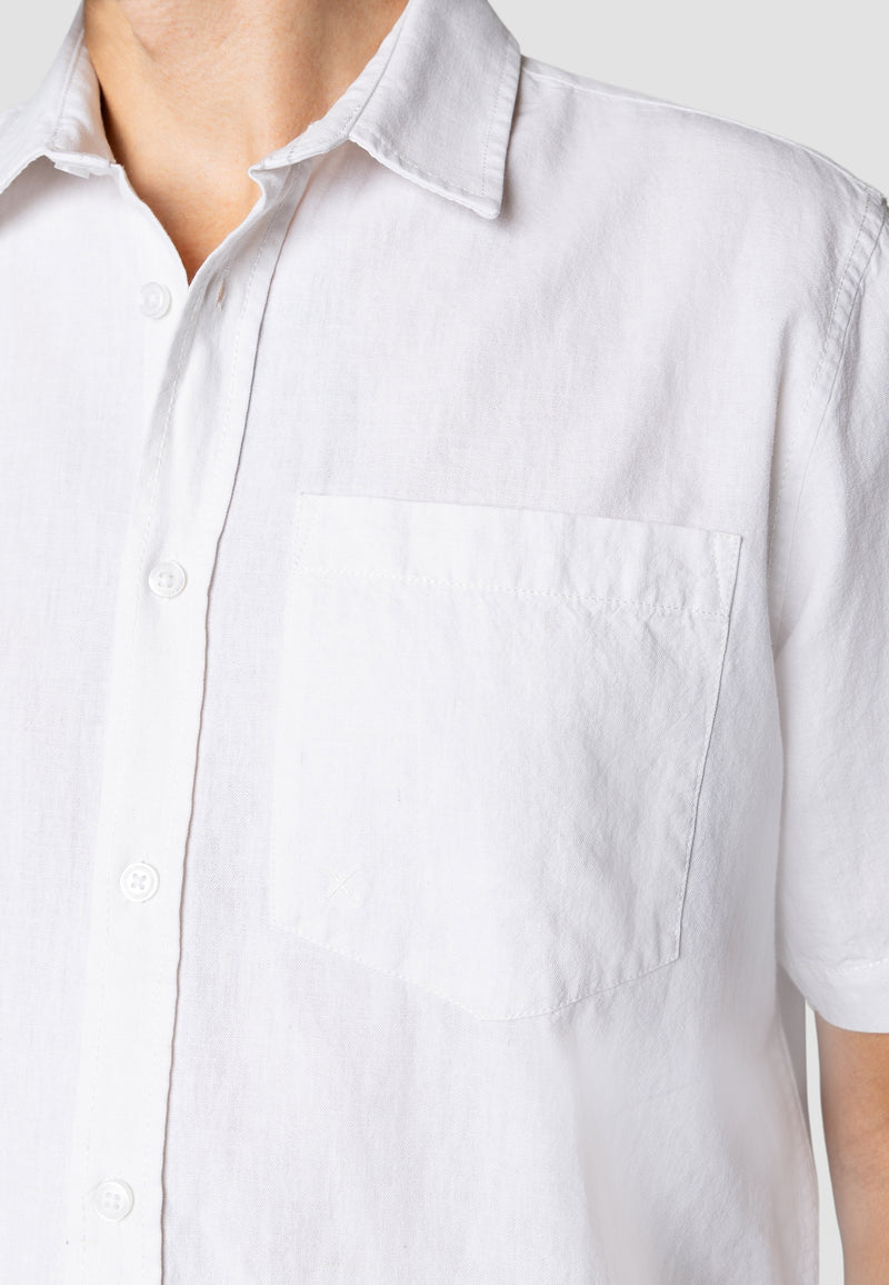 Clean Cut Copenhagen Luca cotton/linen S/S shirt Skjorte S/S Hvid