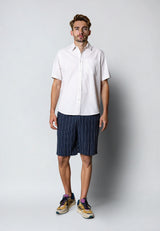 Clean Cut Copenhagen Luca cotton/linen S/S shirt Skjorte S/S Hvid