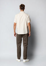 Clean Cut Copenhagen Luca cotton/linen S/S shirt Skjorte S/S Light beige