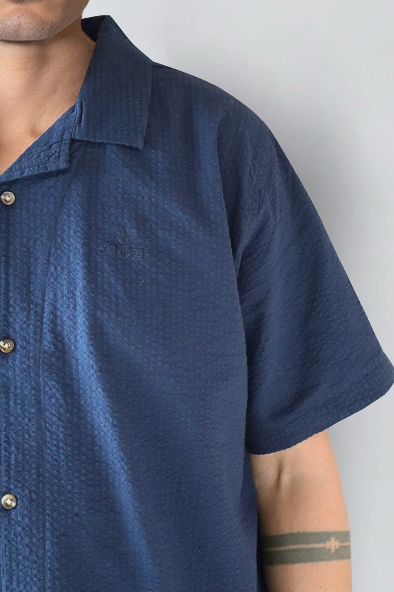 Fat Moose Ludacris seersucker shirt Skjorte S/S Navy
