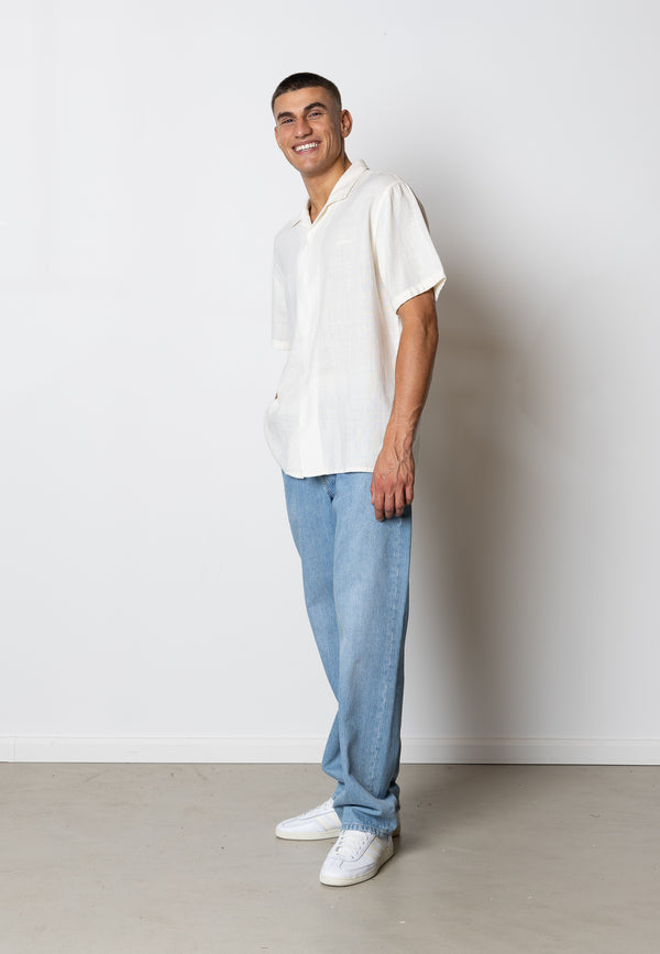 Fat Moose MYLO COTTON SHIRT Skjorte S/S Ecru