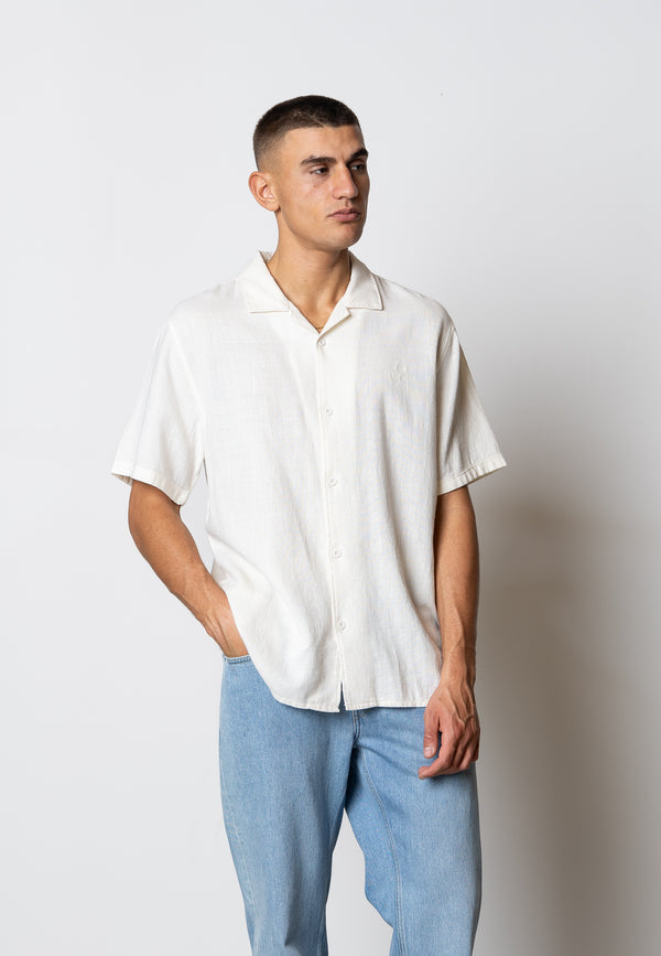 Fat Moose MYLO COTTON SHIRT Skjorte S/S Ecru