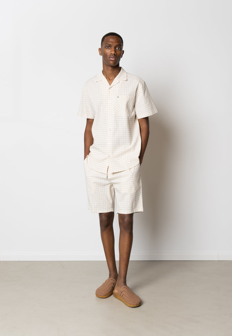 Clean Cut Copenhagen Miguel seersucker shorts Shorts Ecru/Black Check