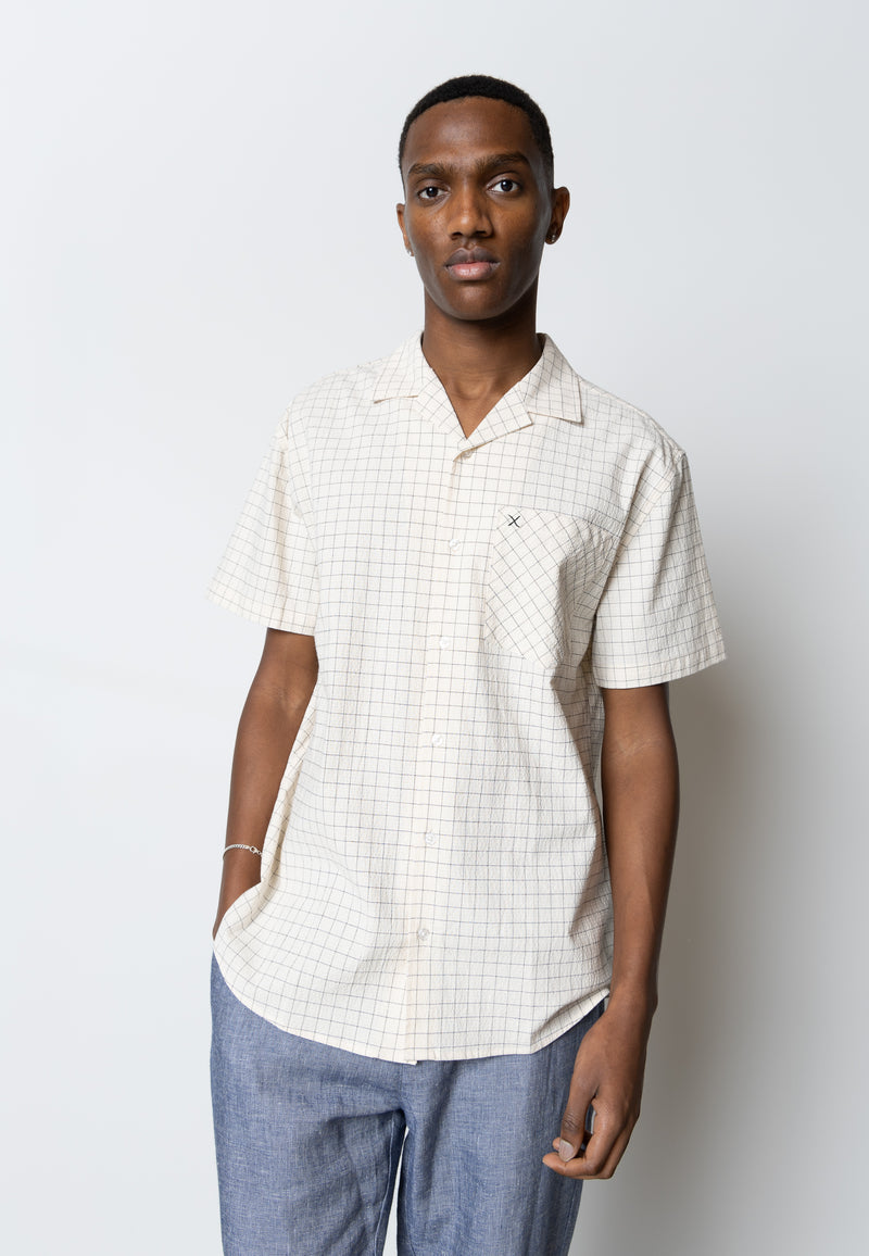 Clean Cut Copenhagen Miguel seersucker shorts Shorts Ecru/Black Check