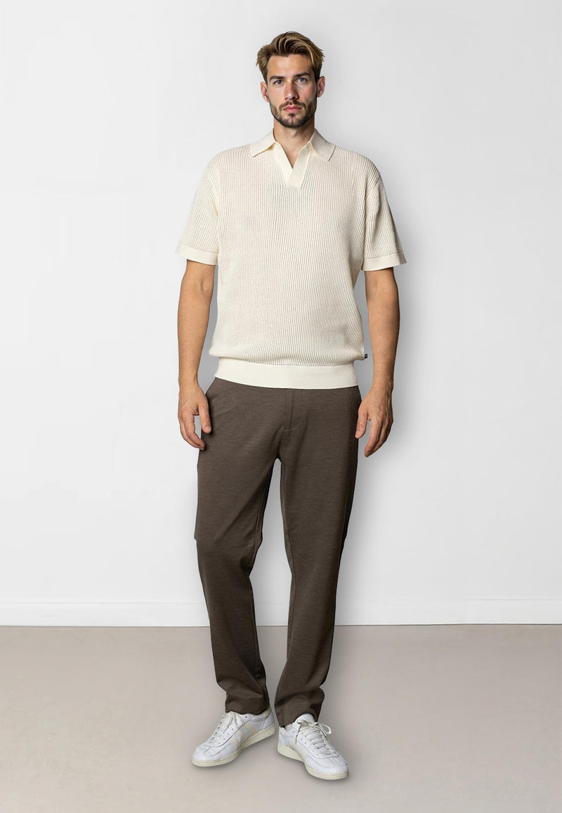 Clean Cut Copenhagen Oliver knitted polo Polos Ecru