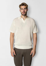 Clean Cut Copenhagen Oliver knitted polo Polos Ecru