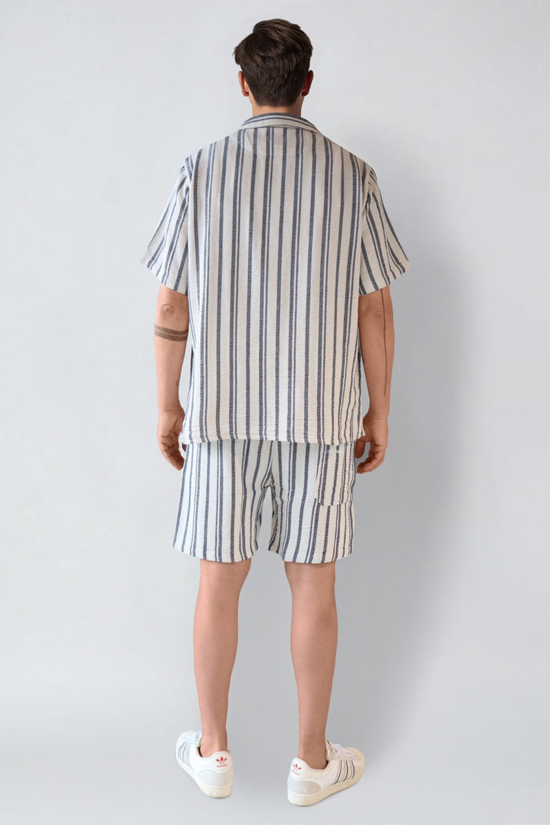 Fat Moose Orlean shirt Skjorte S/S Off White/Black striped