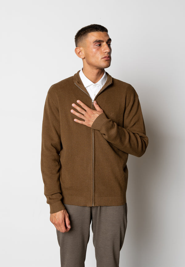 Clean Cut Copenhagen Oscar knitted cardigan Strik Brun Melange