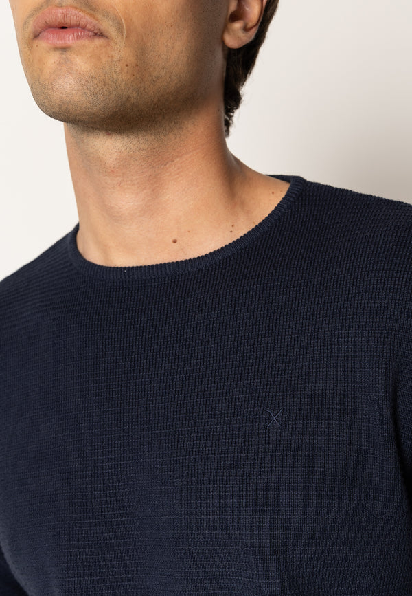 Clean Cut Copenhagen Oscar knitted jumper Strik Navy