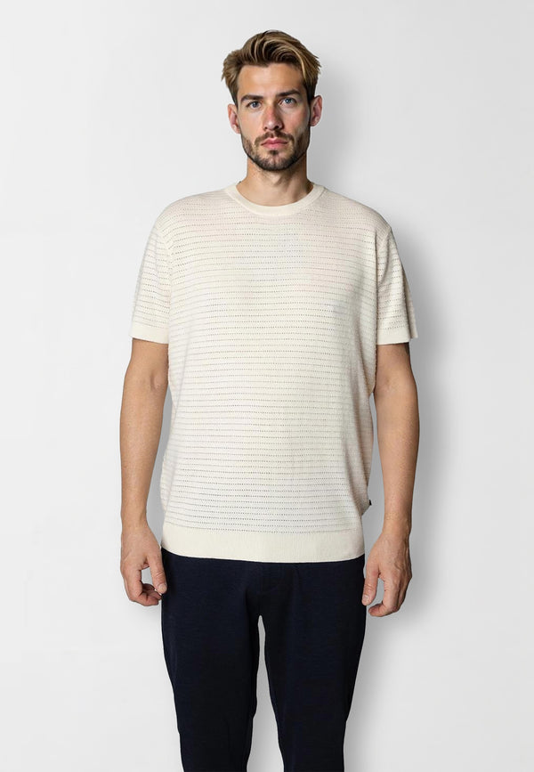 Clean Cut Copenhagen Owen knitted t-shirt T-shirts S/S Ecru