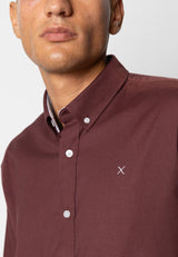 Clean Cut Copenhagen Oxford stretch shirt Skjorte L/S Dark Plum