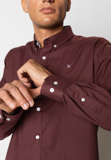 Clean Cut Copenhagen Oxford stretch shirt Skjorte L/S Dark Plum