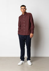 Clean Cut Copenhagen Oxford stretch shirt Skjorte L/S Dark Plum