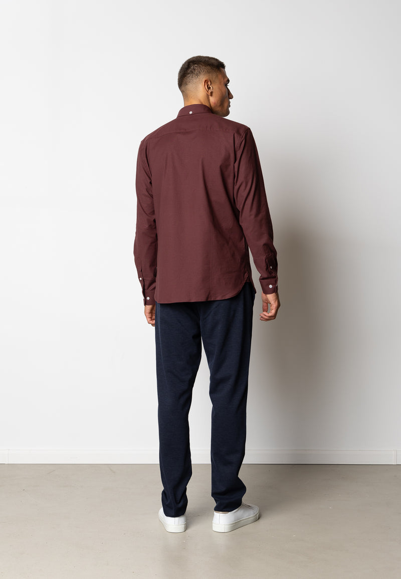 Clean Cut Copenhagen Oxford stretch shirt Skjorte L/S Dark Plum