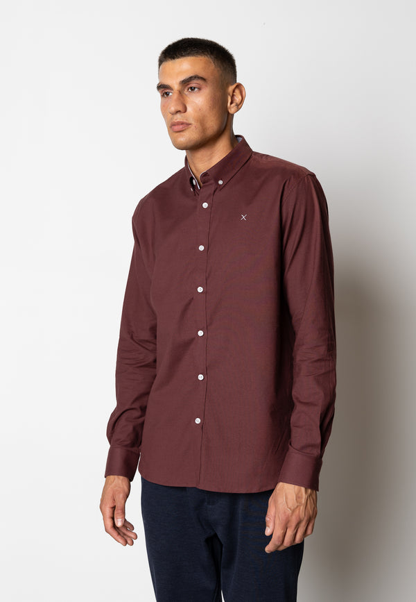 Clean Cut Copenhagen Oxford stretch shirt Skjorte L/S Dark Plum