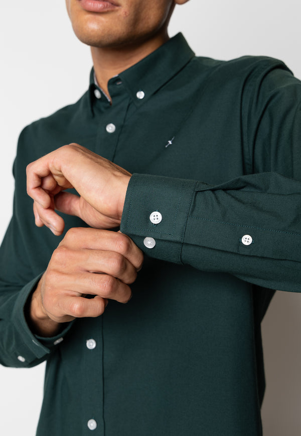 Clean Cut Copenhagen Oxford stretch shirt Skjorte L/S Deep Green